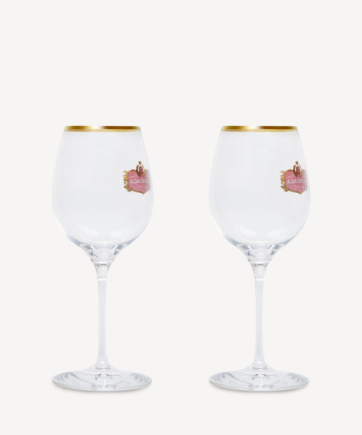 Wine Glasses Gold - Transparent & Red & Gold