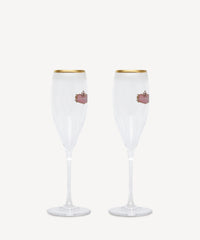 Champagne Glasses Gold - Transparent & Red & Gold