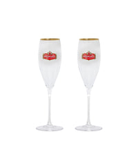 Champagne Glasses Gold - Transparent & Red & Gold