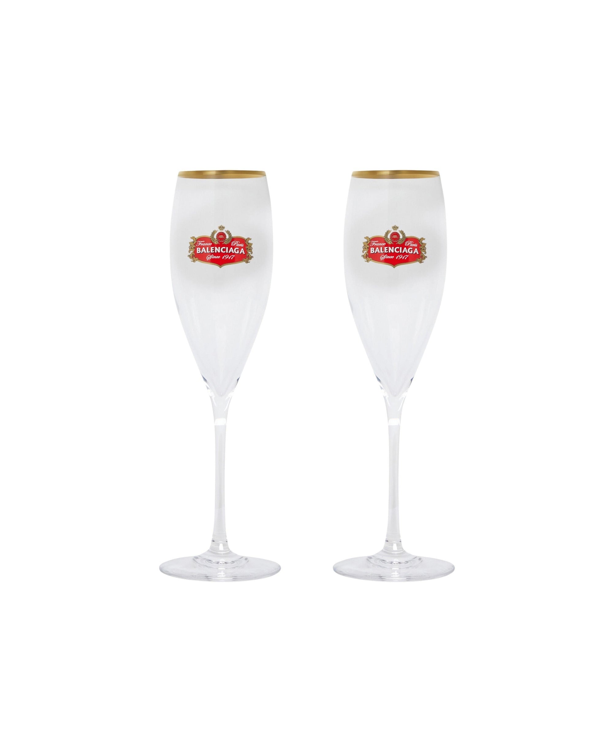 Champagne Glasses Gold - Transparent & Red & Gold