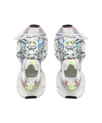 3XL Sneakers - White & Red & Blue