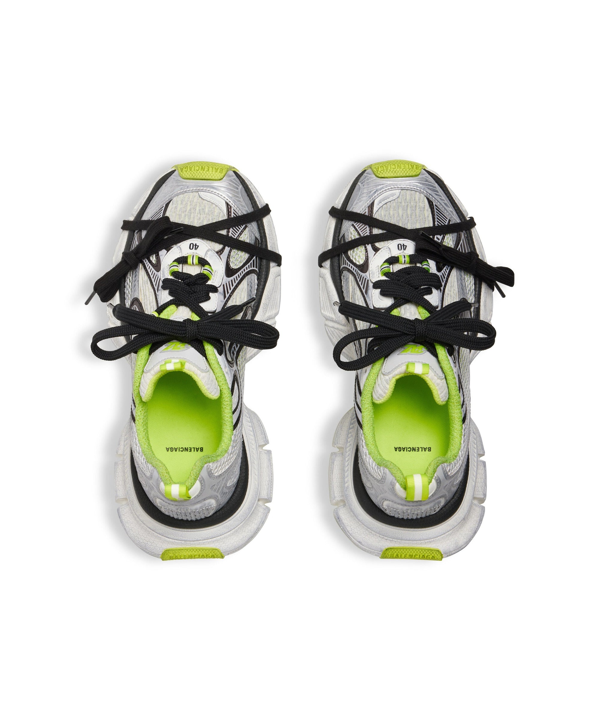 3XL Sneakers - White & Black & Fluo Yellow