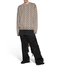 Mini Allover Logo Sweater - Dark Beige & Black