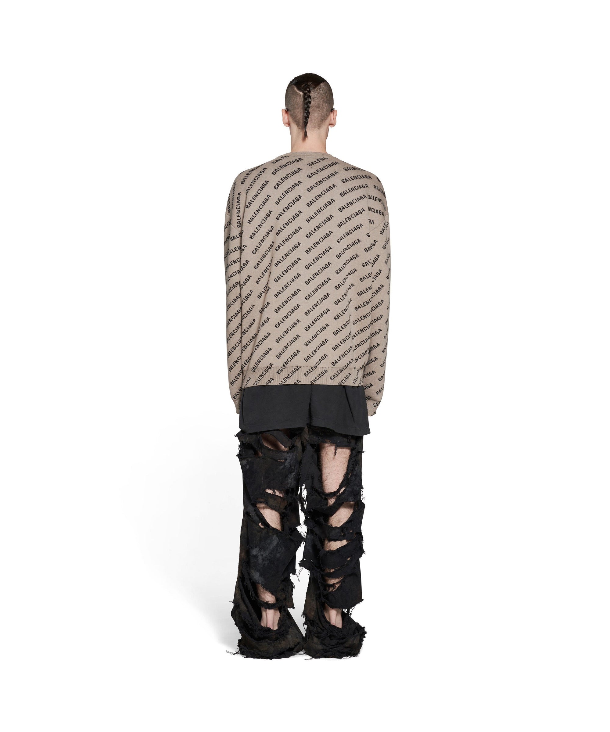 Mini Allover Logo Sweater - Dark Beige & Black