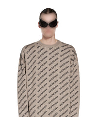 Mini Allover Logo Sweater - Dark Beige & Black