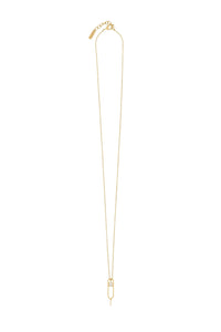 Sim Key And Rhinestone Charm gold & pink & black Necklace - Gold & Pink & Black