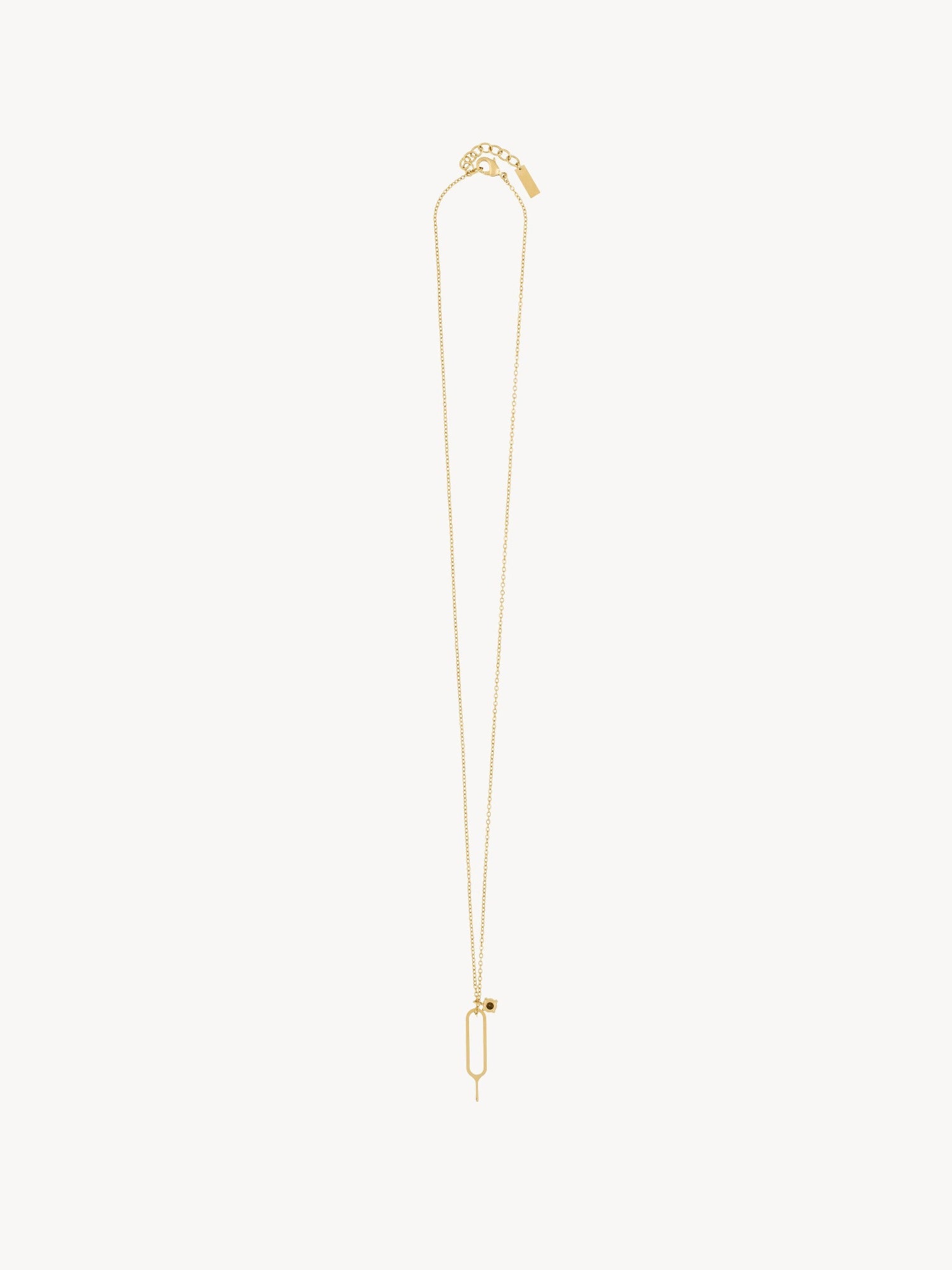 Sim Key And Rhinestone Charm gold & pink & black Necklace - Gold & Pink & Black
