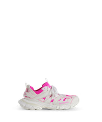 Track Sock Sneakers - White & Fluo Pink