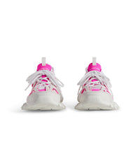 Track Sock Sneakers - White & Fluo Pink
