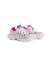 Track Sock Sneakers - White & Fluo Pink