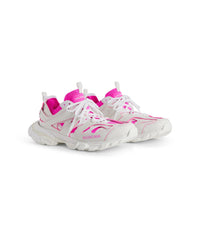 Track Sock Sneakers - White & Fluo Pink