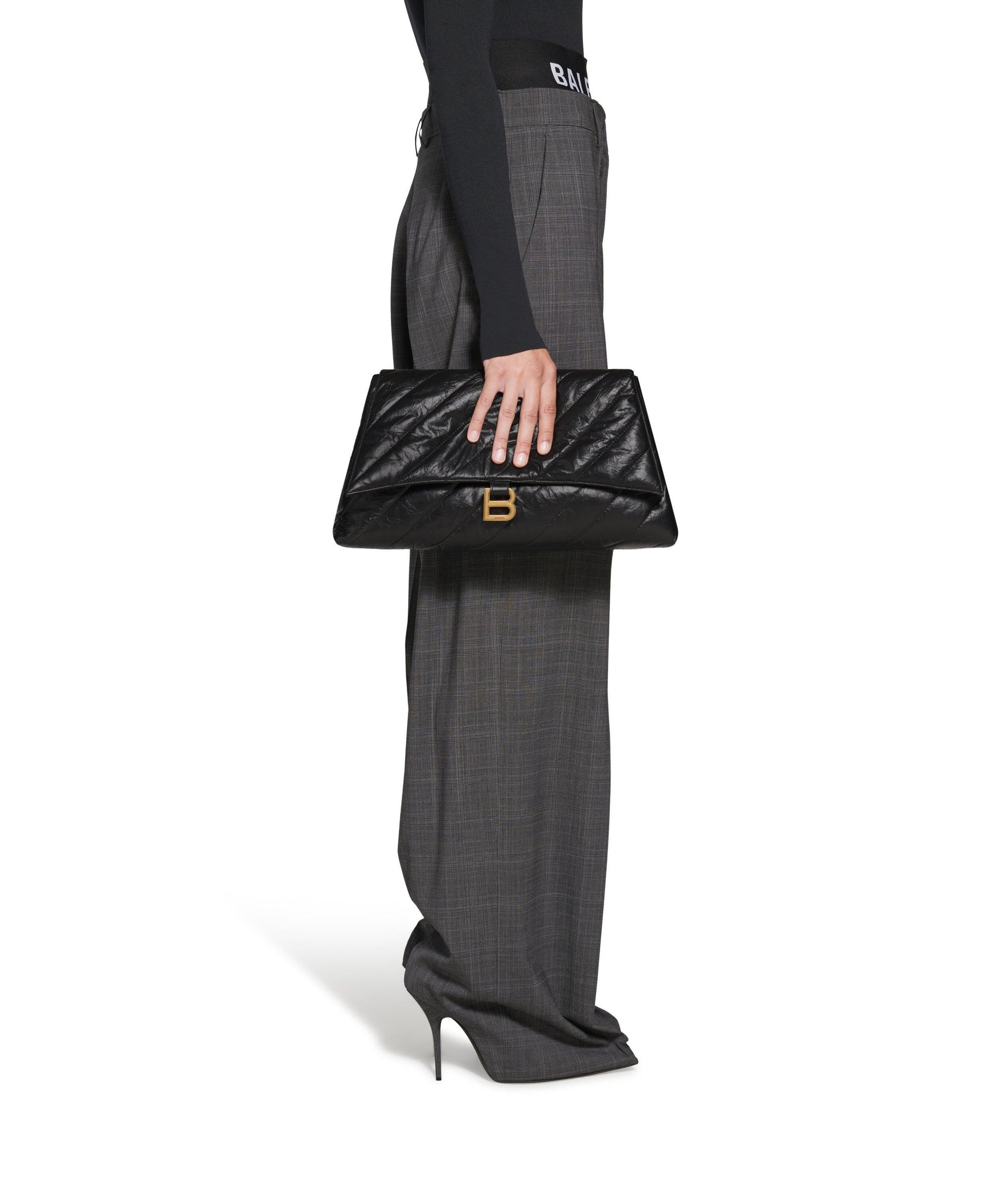 Crush Large Pouch Quilted - Black