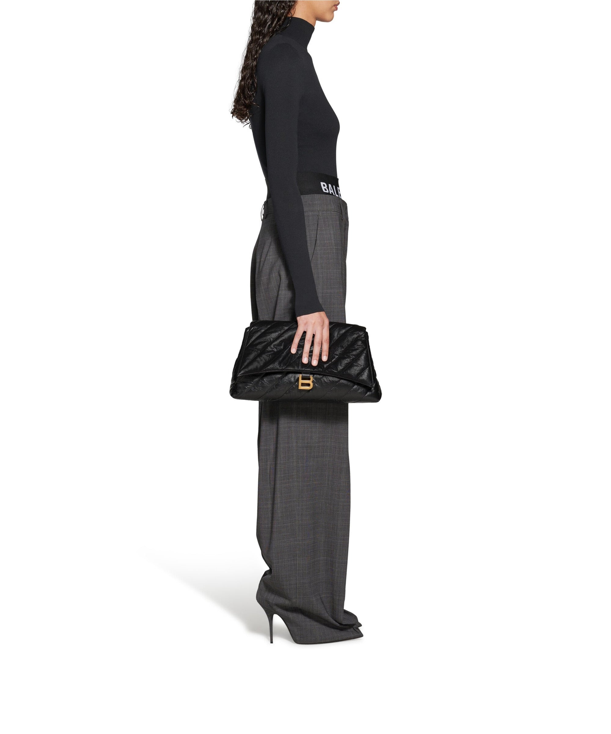 Crush Large Pouch Quilted - Black