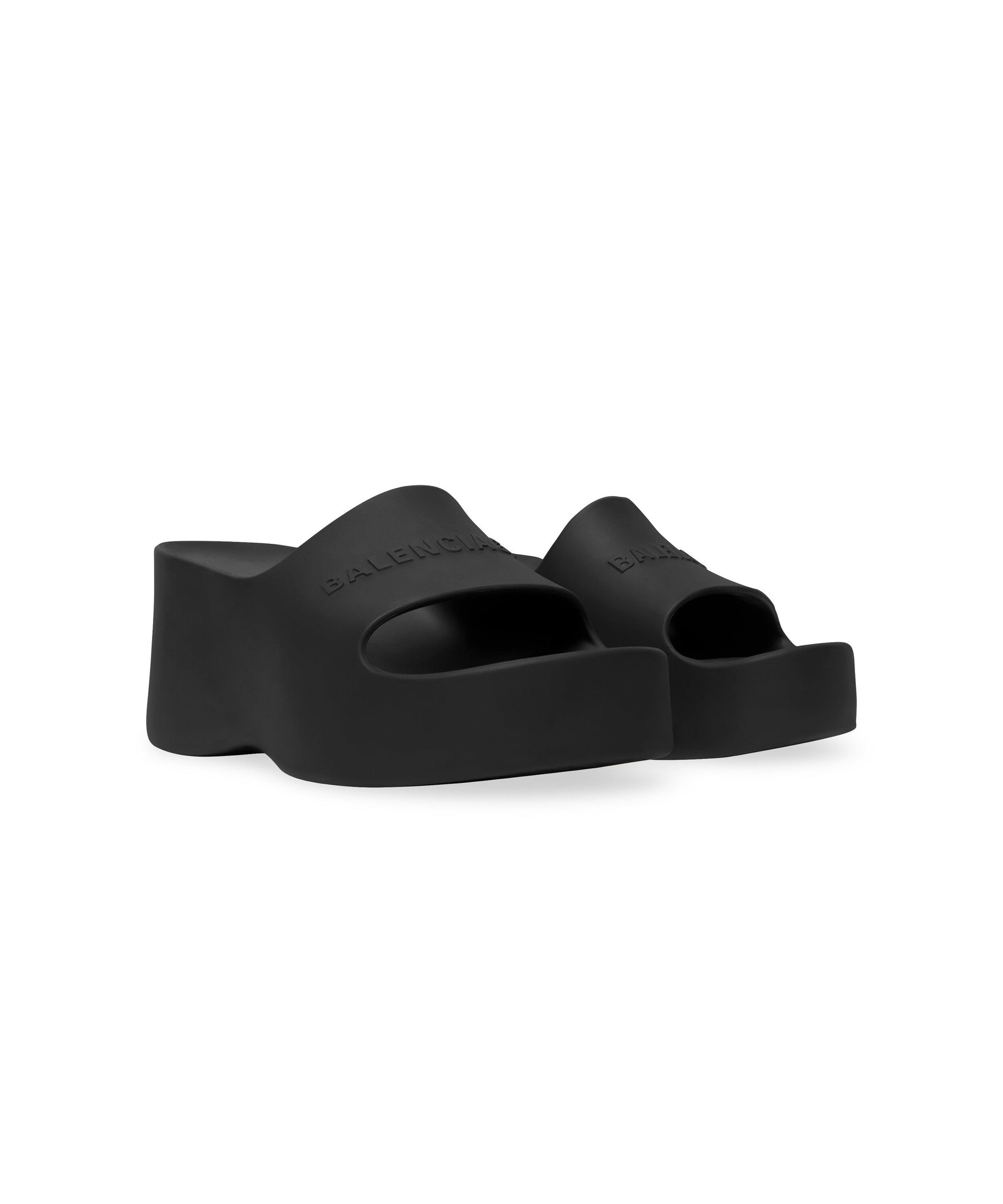 Chunky Wedge Sandals - Black