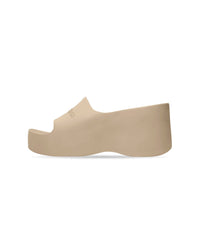 Chunky Wedge Sandals - Taupe