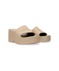 Chunky Wedge Sandals - Taupe