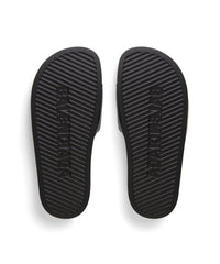 Pool Slide Sandals With Rhinestones - Black