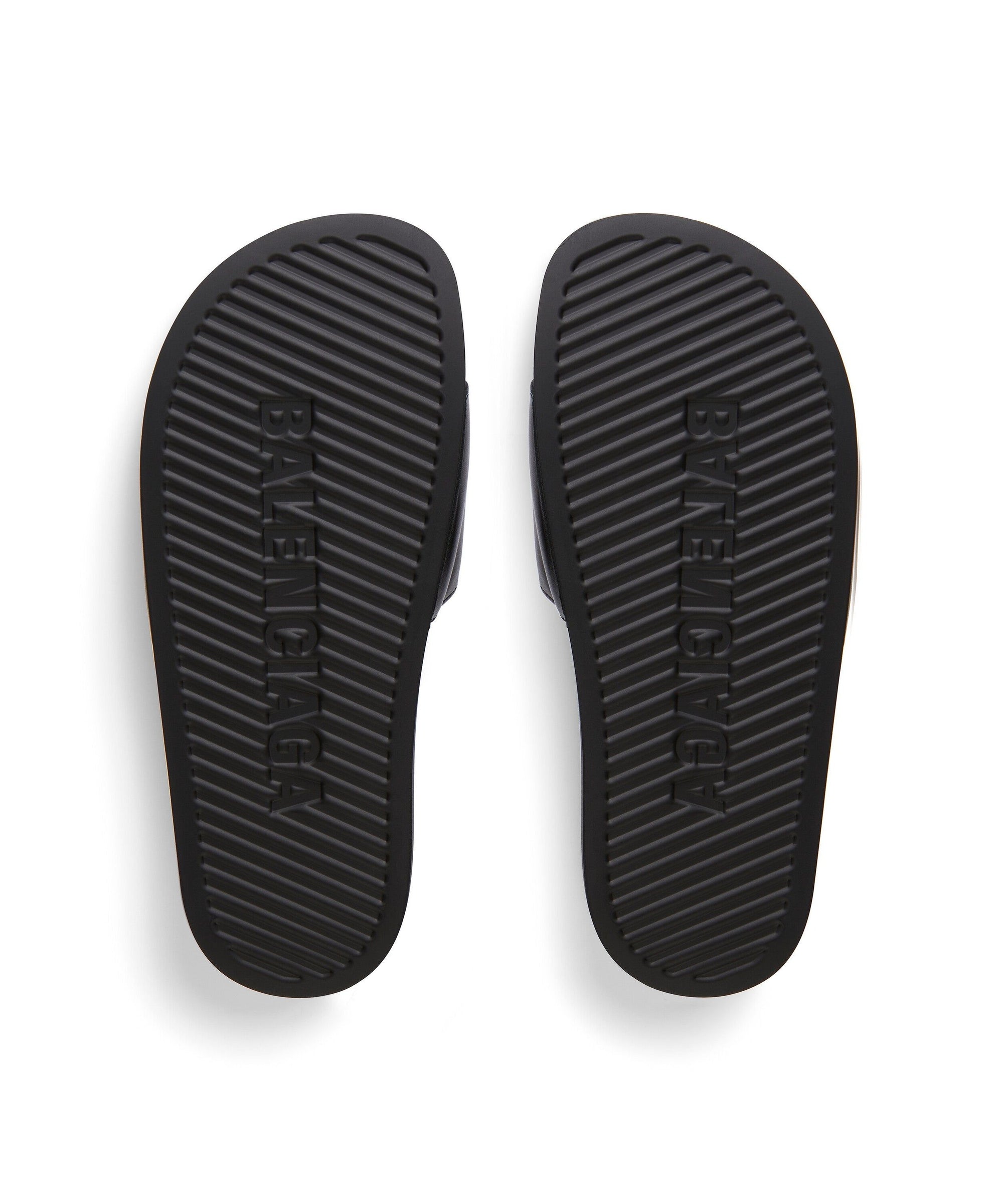 Pool Slide Sandals With Rhinestones - Black