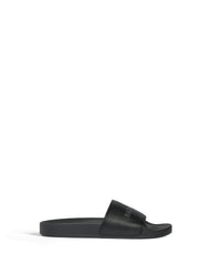 Pool Slide Sandals With Rhinestones - Black
