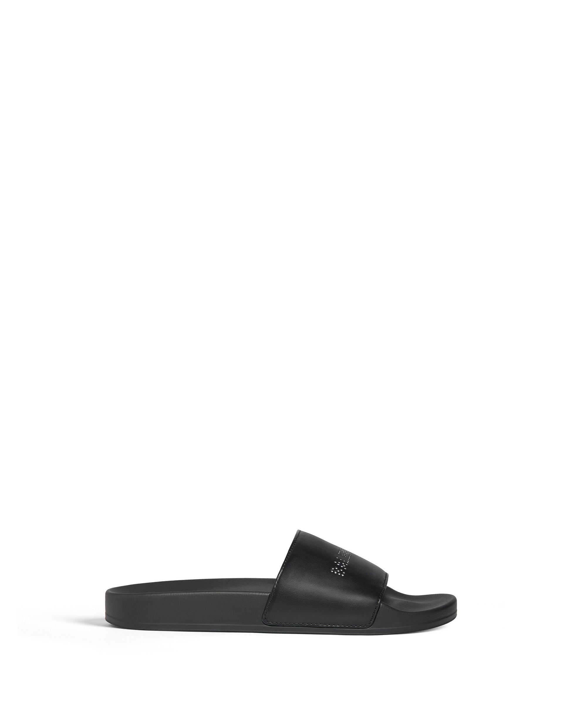 Pool Slide Sandals With Rhinestones - Black