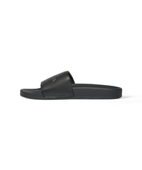 Pool Slide Sandals With Rhinestones - Black
