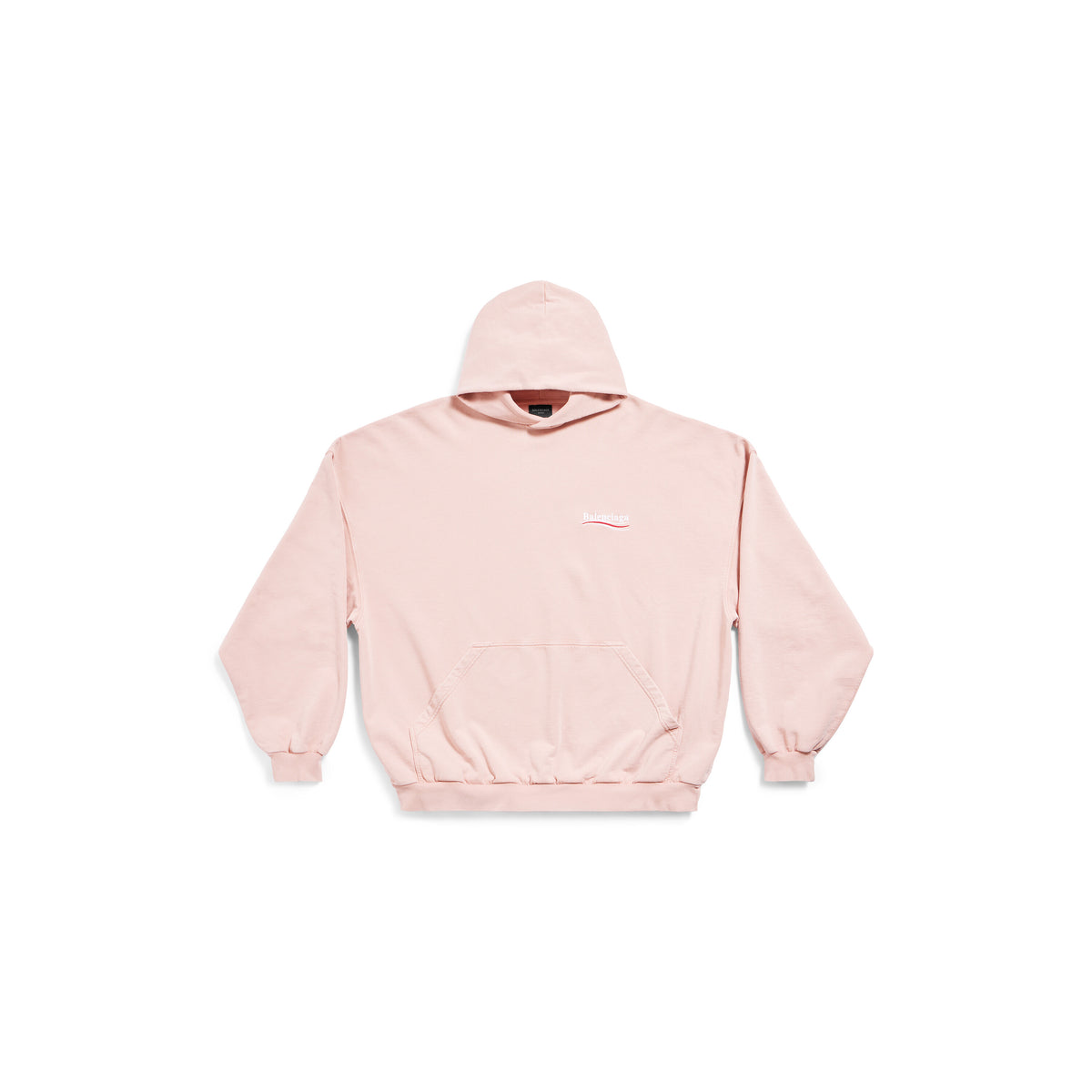 Political Campaign Hoodie Oversized - Light Pink & White