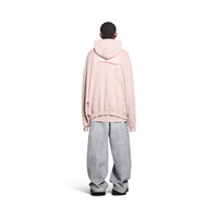 Political Campaign Hoodie Oversized - Light Pink & White