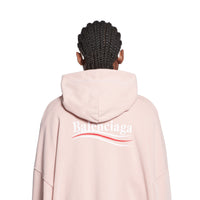Political Campaign Hoodie Oversized - Light Pink & White