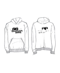 Hand Drawn BB Hoodie - Pink & Black