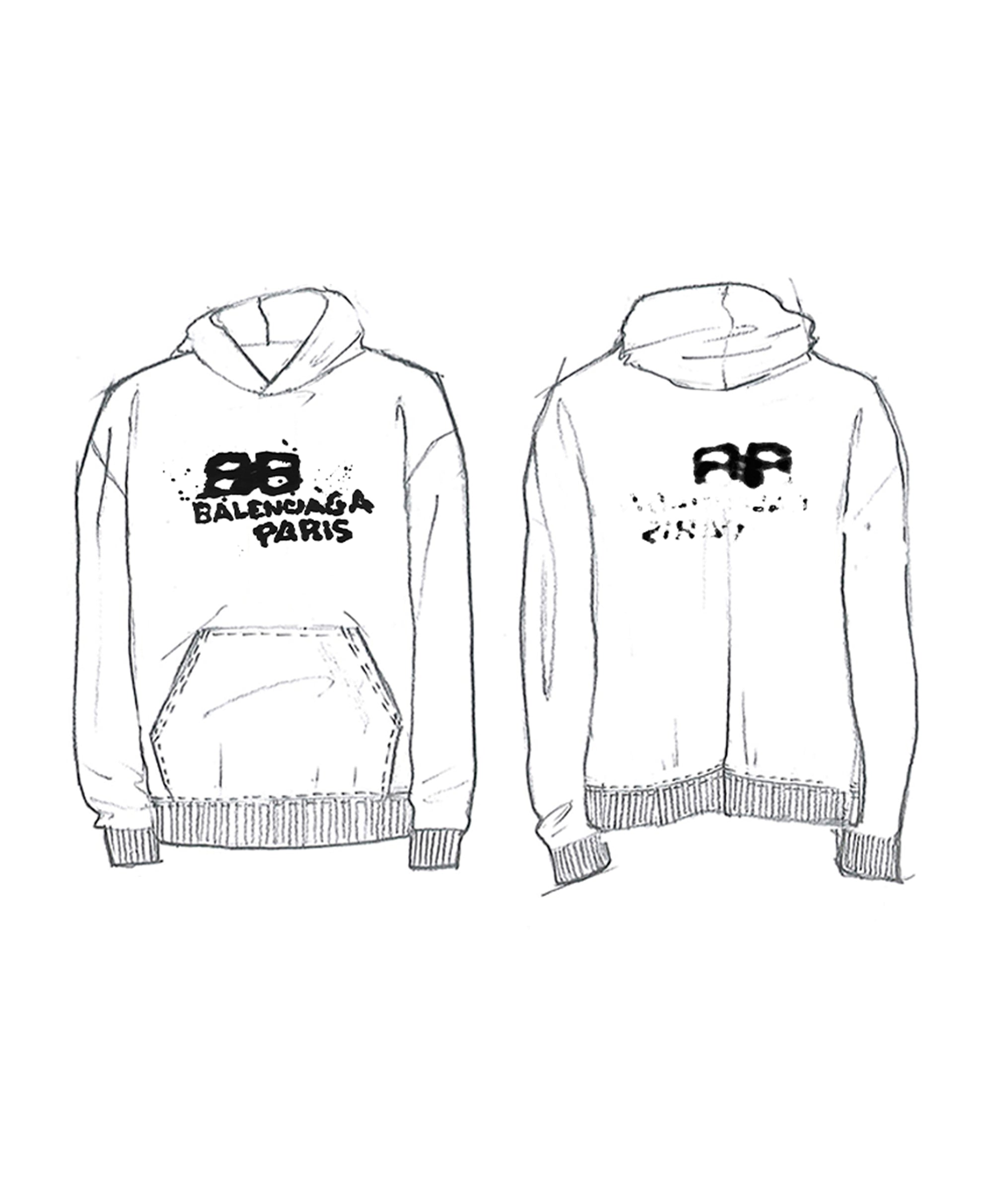 Hand Drawn BB Hoodie - Pink & Black
