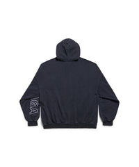 Outline Hoodie Oversized - Washed Black & White