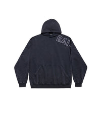 Outline Hoodie Oversized - Washed Black & White