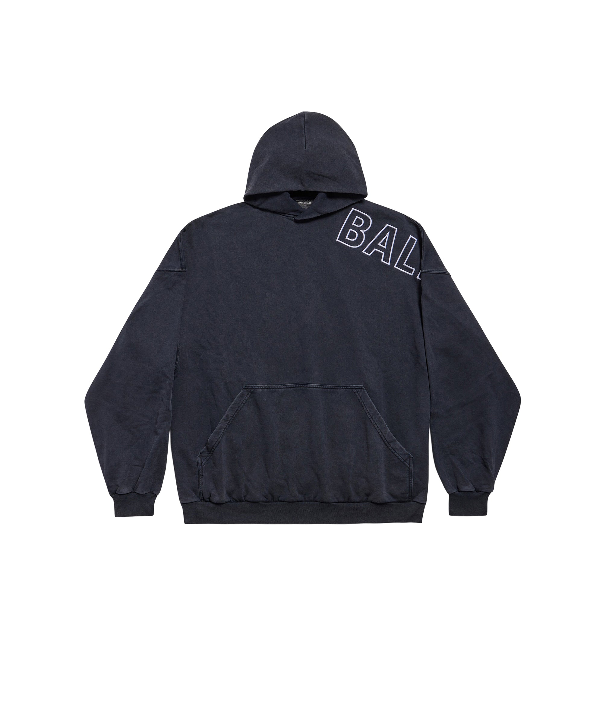 Outline Hoodie Oversized - Washed Black & White