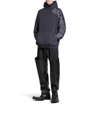 Outline Hoodie Oversized - Washed Black & White