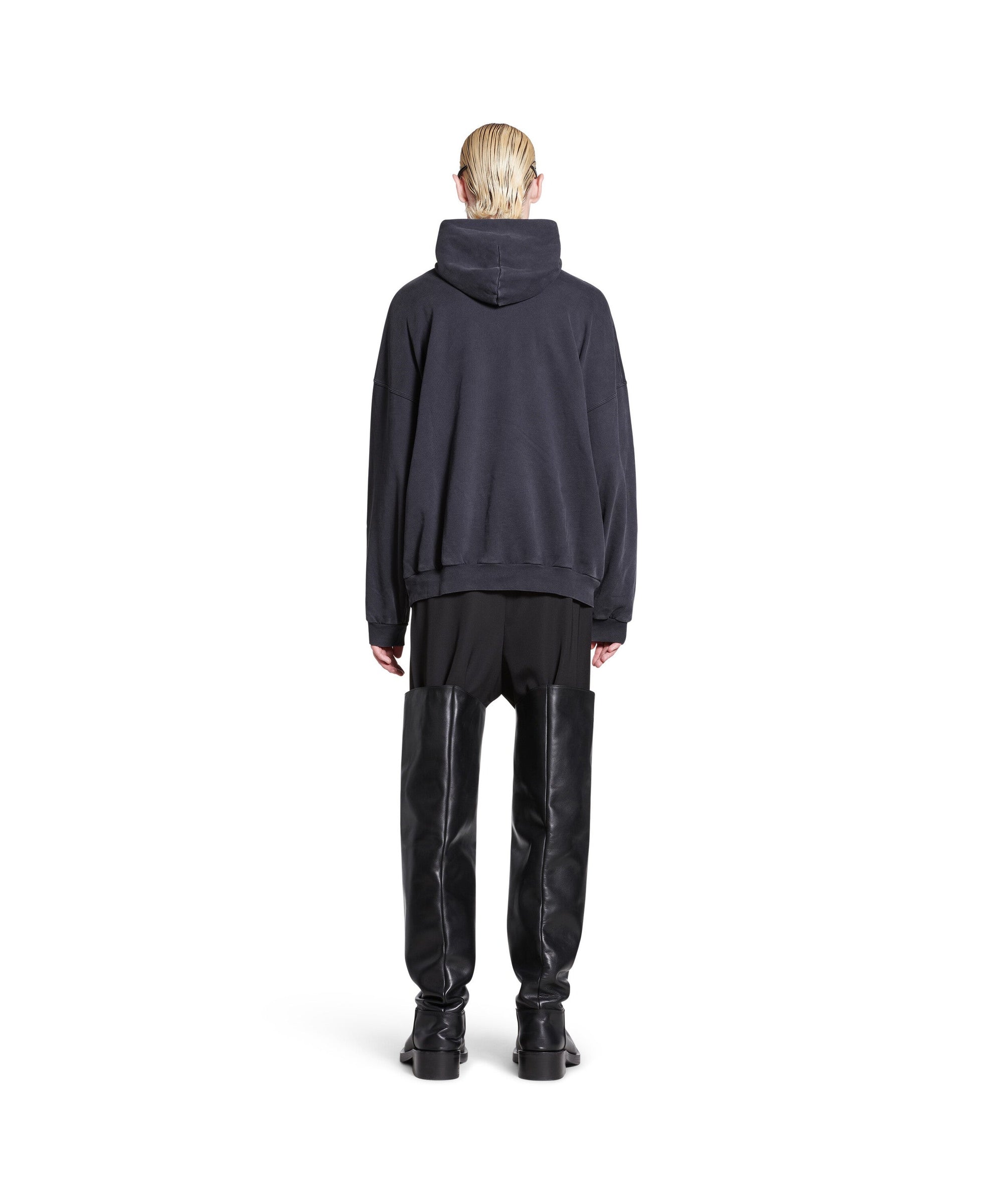 Outline Hoodie Oversized - Washed Black & White