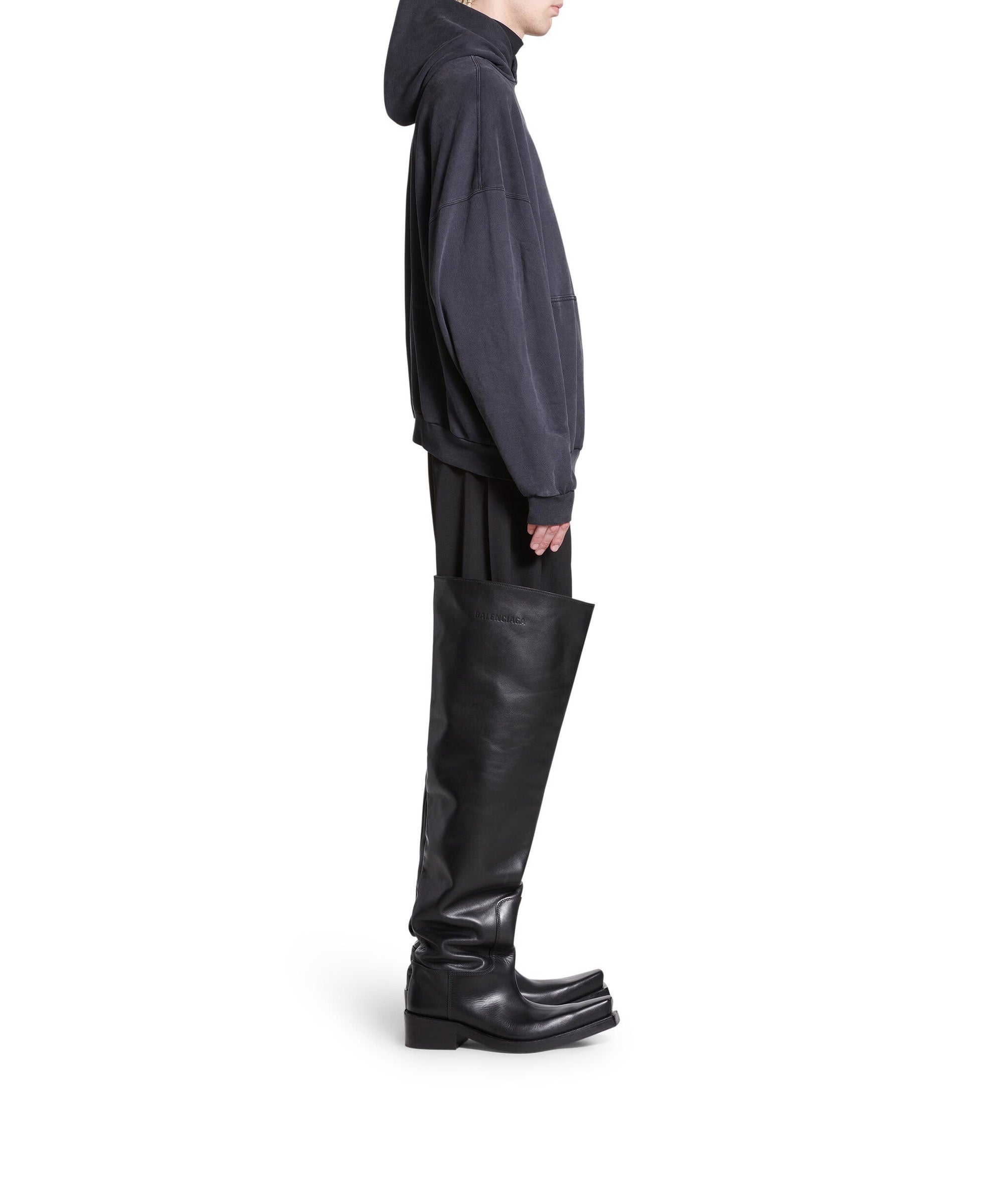 Outline Hoodie Oversized - Washed Black & White