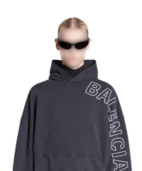 Outline Hoodie Oversized - Washed Black & White