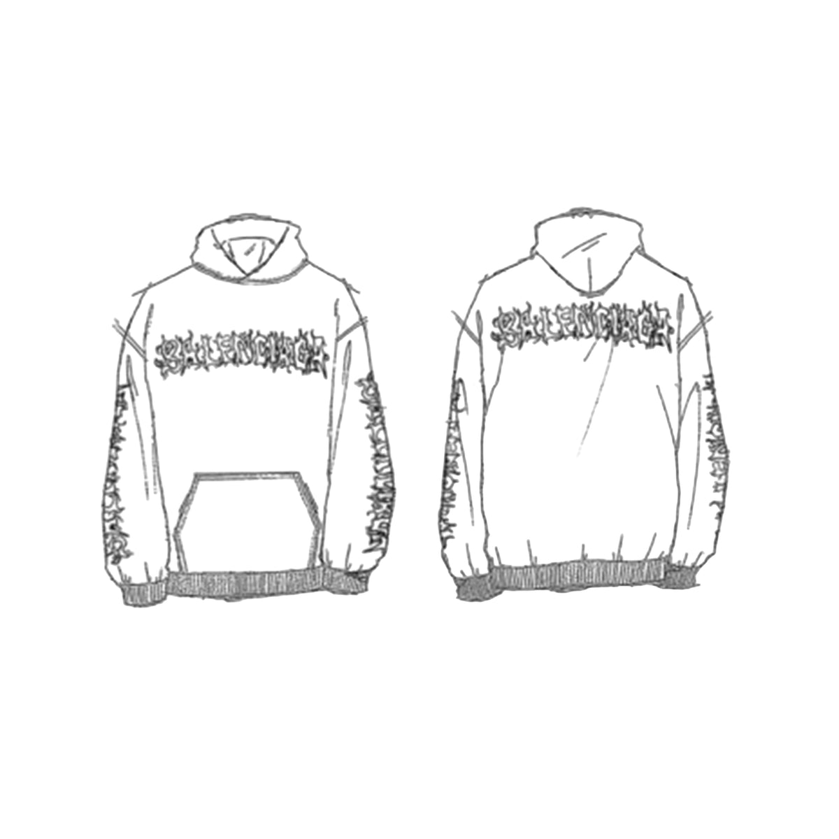 DIY Metal Outline Hoodie - White & Red