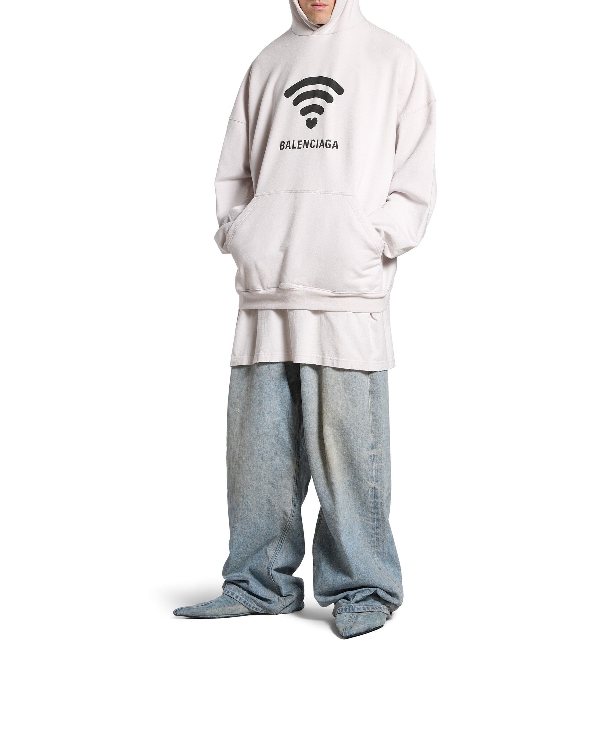 Lo_ve Hoodie Oversized - Off White & Black