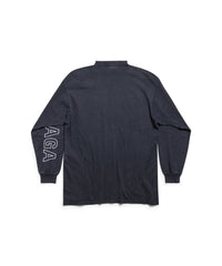 Outline Long Sleeve T-Shirt Oversized - Washed Black & White