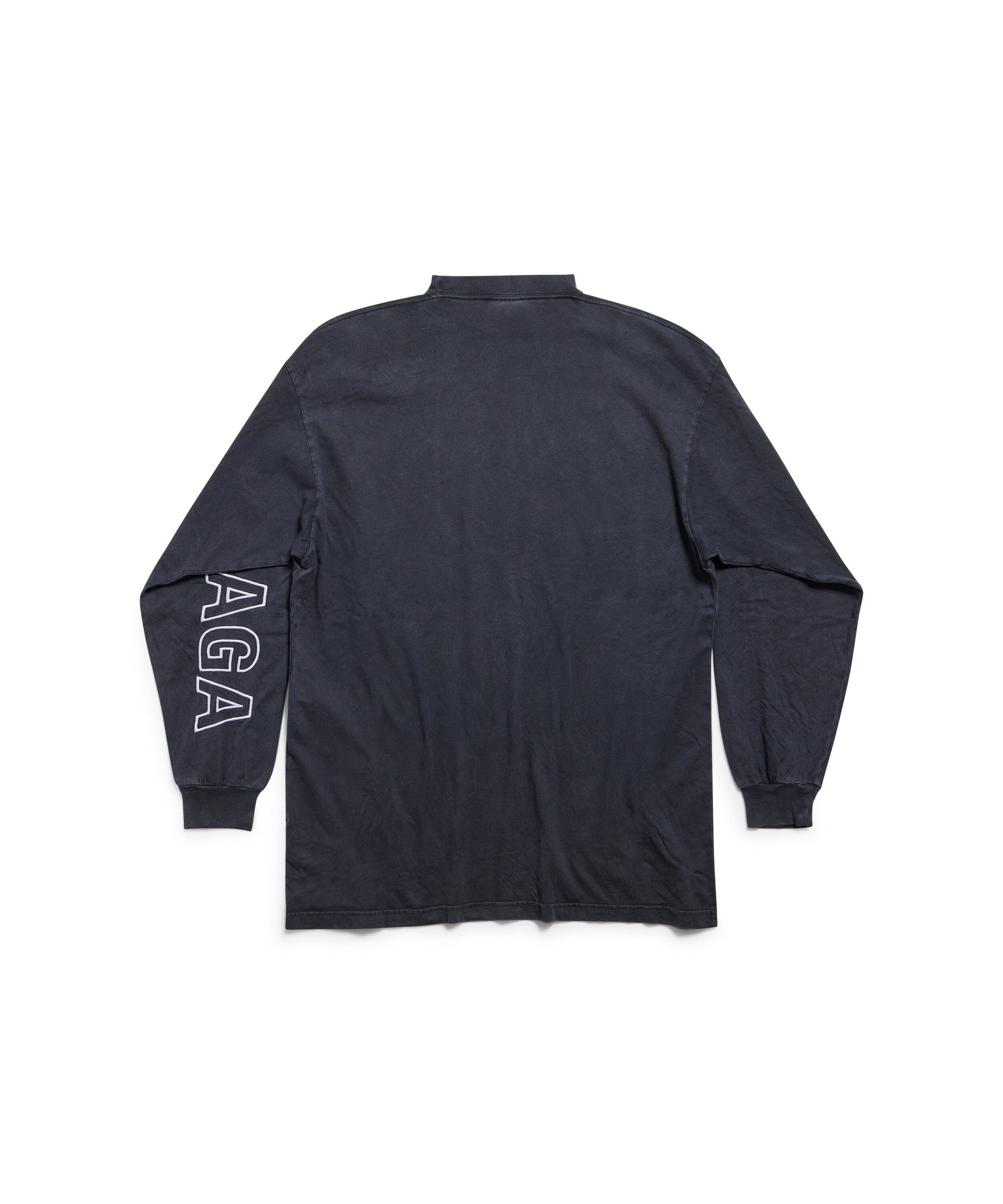 Outline Long Sleeve T-Shirt Oversized - Washed Black & White