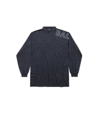 Outline Long Sleeve T-Shirt Oversized - Washed Black & White