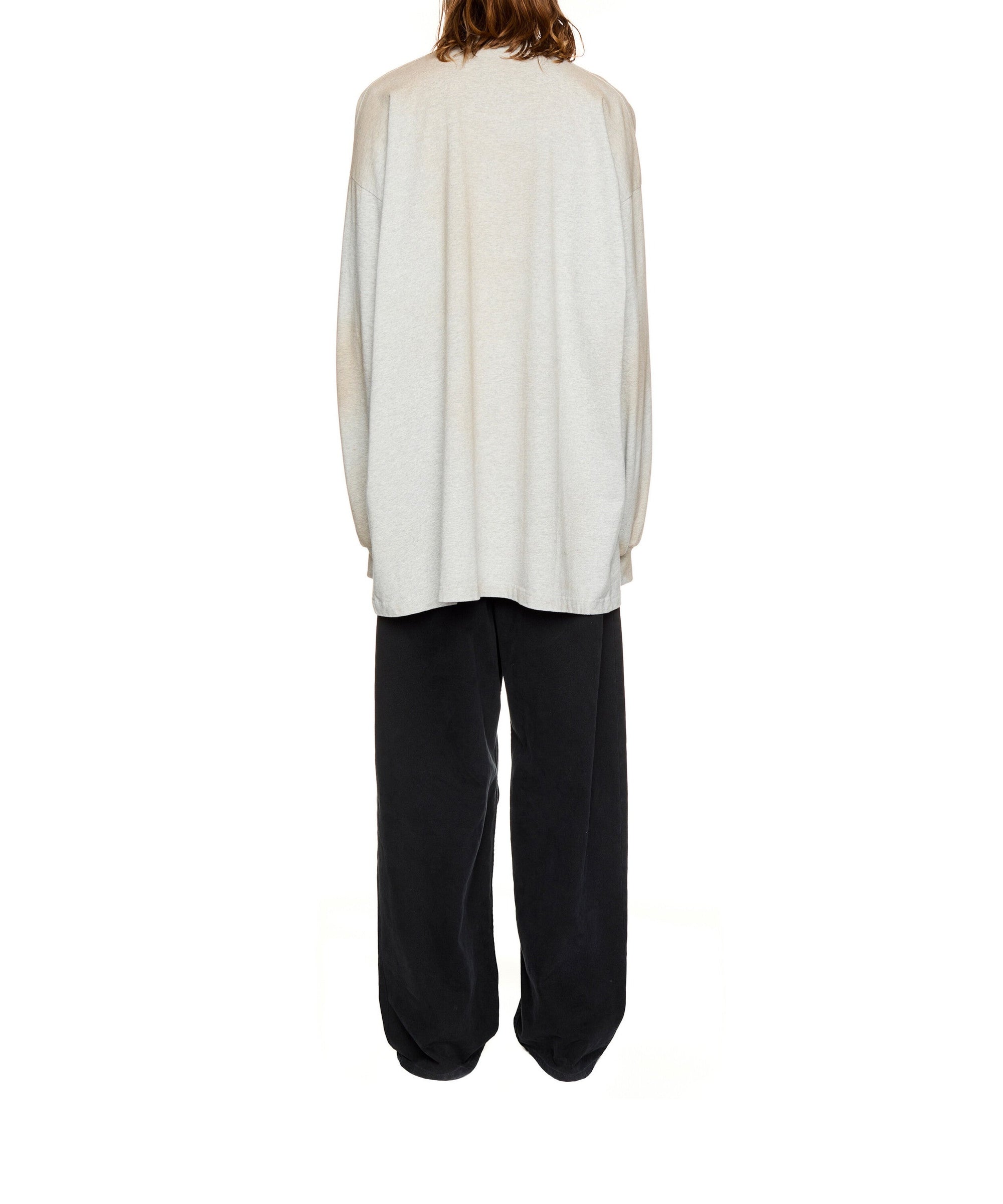 Be Kind Long Sleeves Oversized T-Shirt - Heather Grey & Black