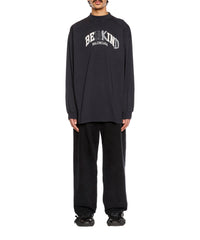 Be Kind Long Sleeves Oversized T-Shirt - Faded Black & White