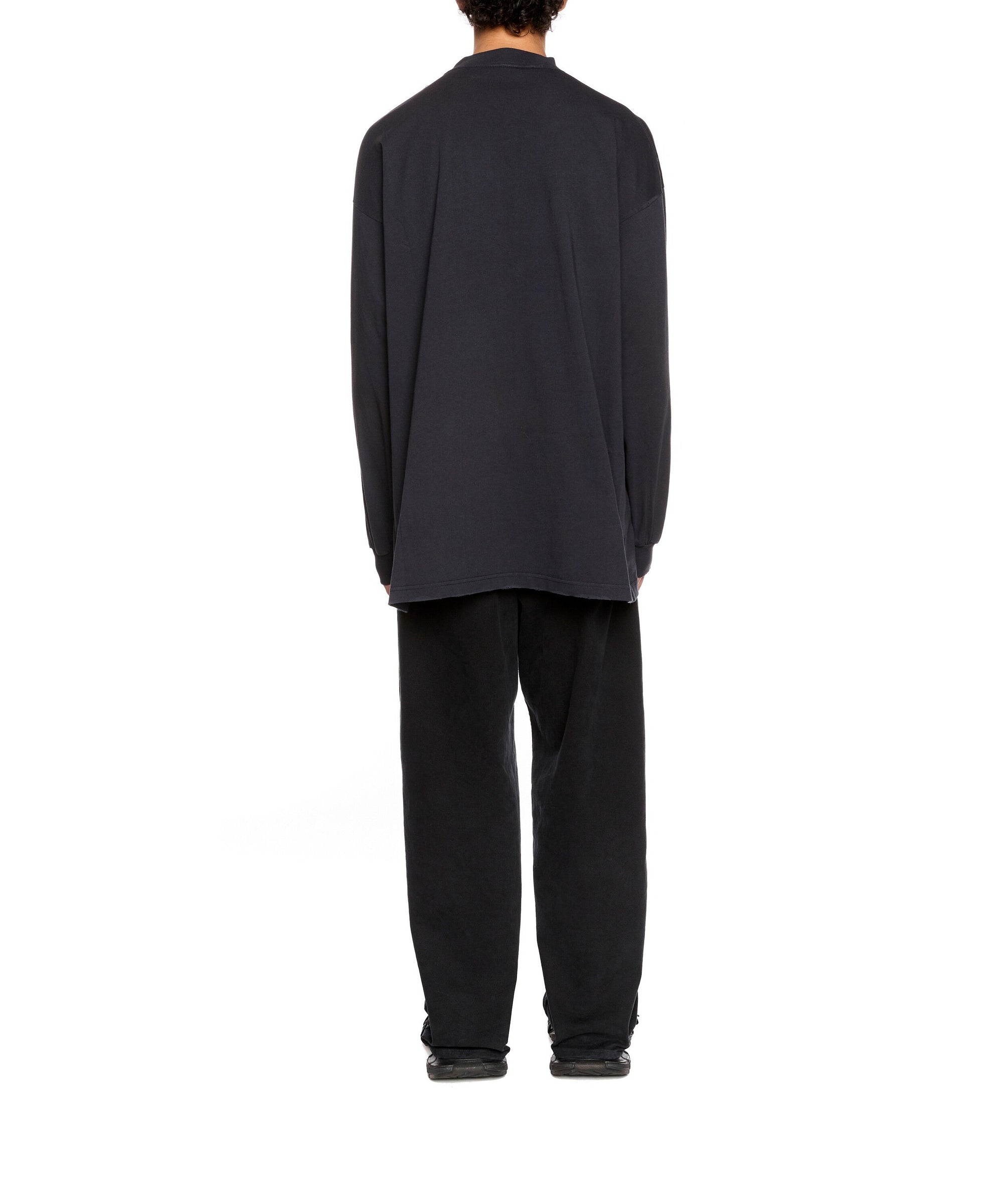 Be Kind Long Sleeves Oversized T-Shirt - Faded Black & White