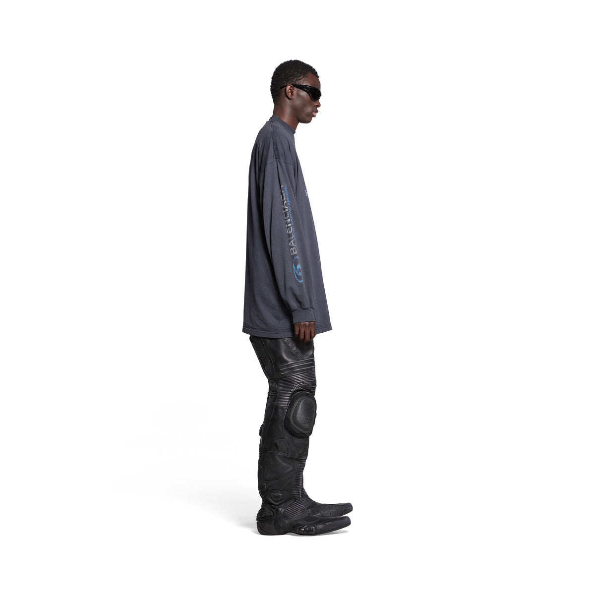 Surfer Long Sleeve T-Shirt Oversized - Black & Blue