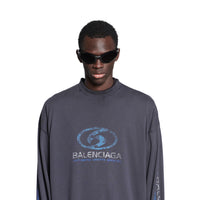Surfer Long Sleeve T-Shirt Oversized - Black & Blue