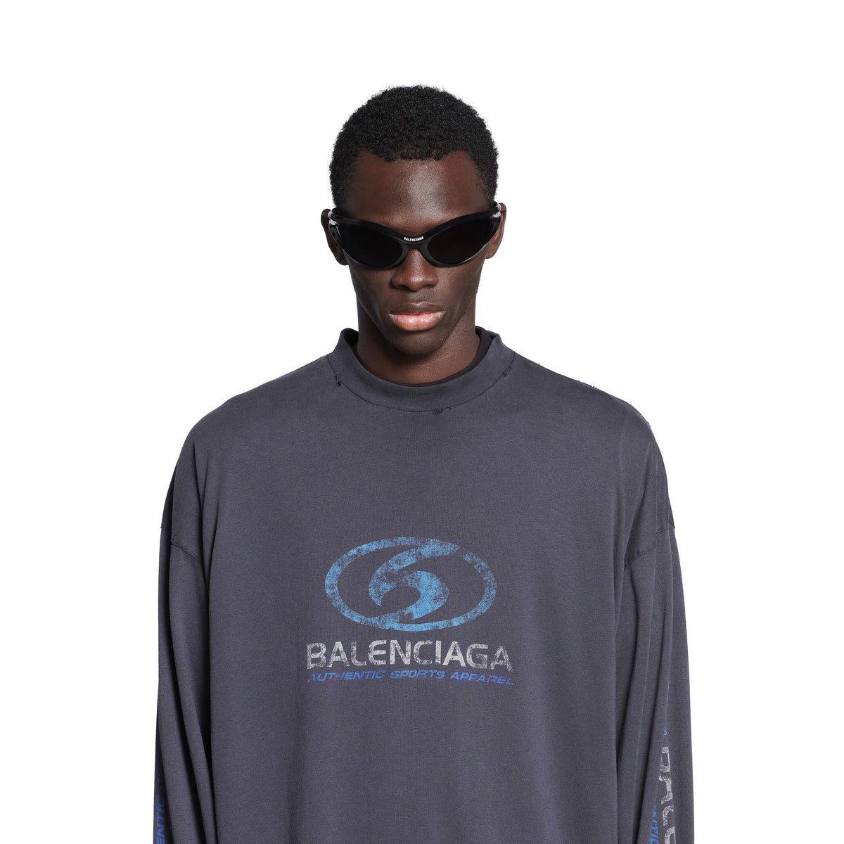 Surfer Long Sleeve T-Shirt Oversized - Black & Blue