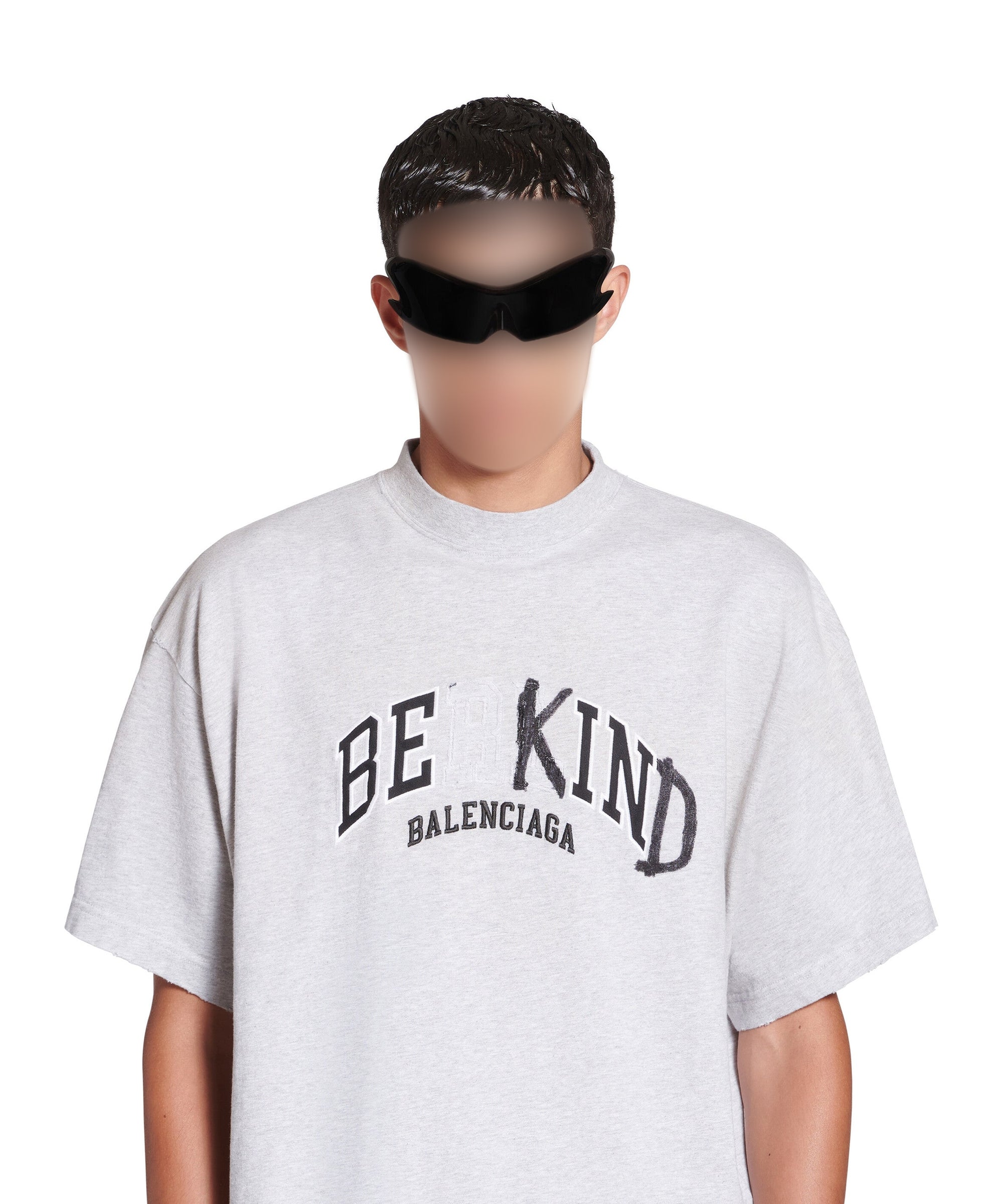 Be Kind T-Shirt Oversized - Heather Grey & Black