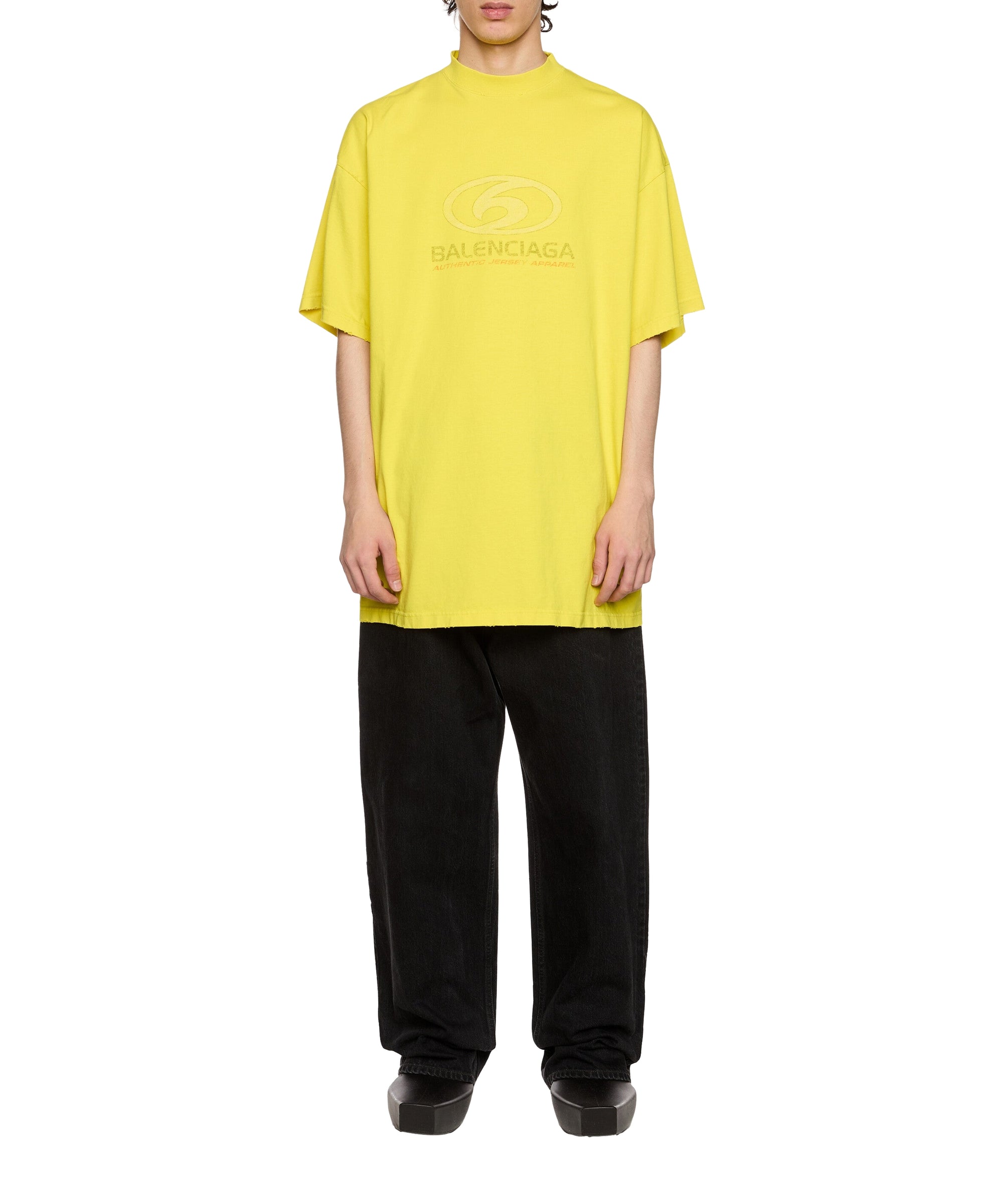 Surfer Oversized T-Shirt - Yellow & White